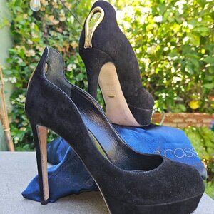 Peep toe black suede Sergio Rossie heels